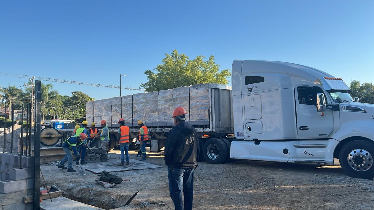 Obra en construcción utilizando block de concreto